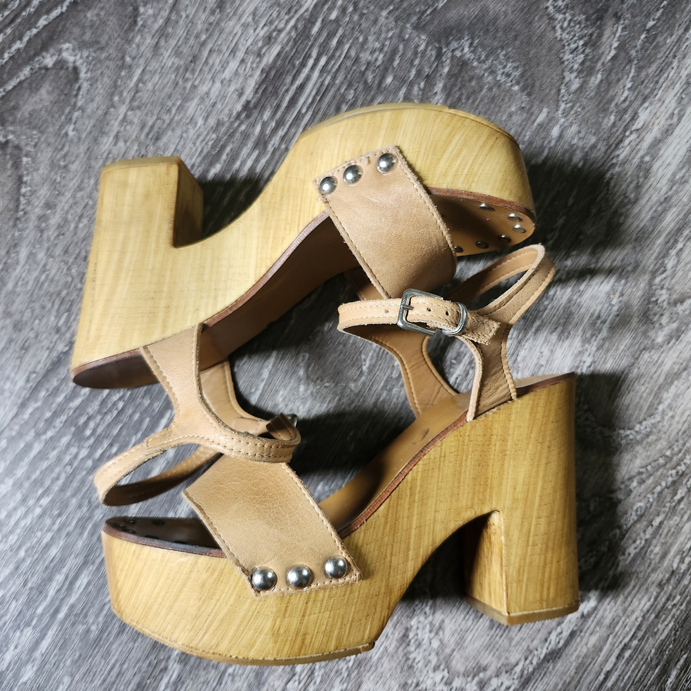 Vintage Italian Leather Platform Heels